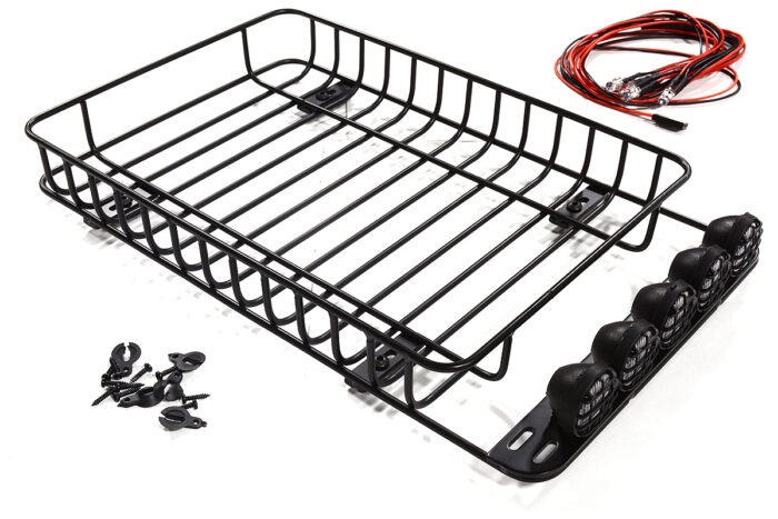 Realistic 1/10 Scale Metal Luggage Tray 210x145x30mm with 5 LED Spot Light Set - Image 1