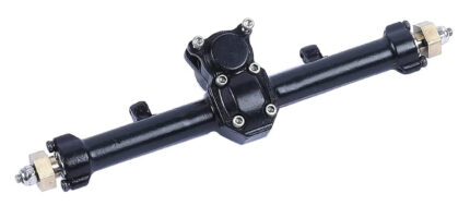Black Billet Machined Alloy Complete Rear Axle for Axial 1/24 SCX24 Rock Crawler