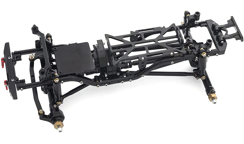 C30819BLACK Complete Alloy Conversion Kit w/ 133 Wheelbase for 1/24 SCX24 Deadbolt Crawler - Image 1