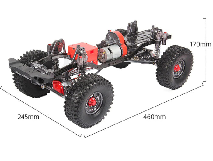Billet Machined 1/10 DGCX10 Trail Roller 4WD Off-Road Scale Crawler Kit - Image 2