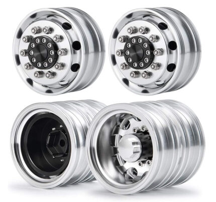Machined Alloy Front & Dually Rear Wheel Set for Tamiya 1/14 Scale Tractor Truck