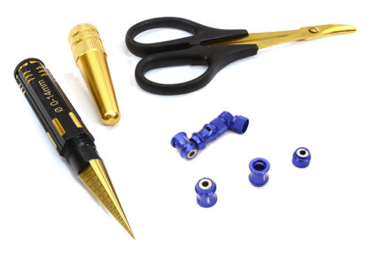 Universal Blue Plastic R/C Body Mounting Hole, Cut & Trim Tool Kit