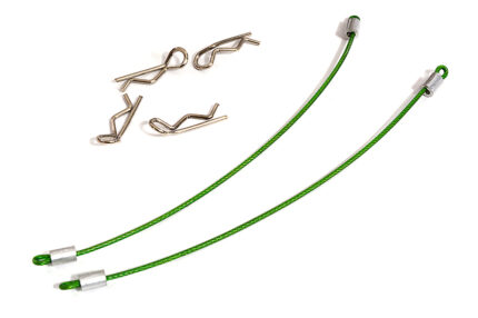 Secured Body Clip (4) with 80mm Retainer Link for 1/16 & 1/10 RC