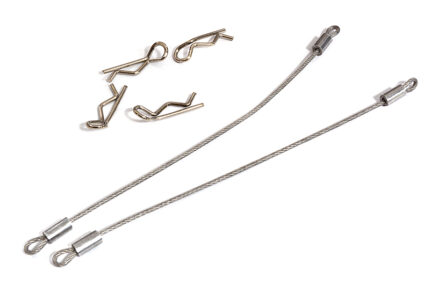 Secured Body Clip (4) with 80mm Retainer Link for 1/16 & 1/10 RC