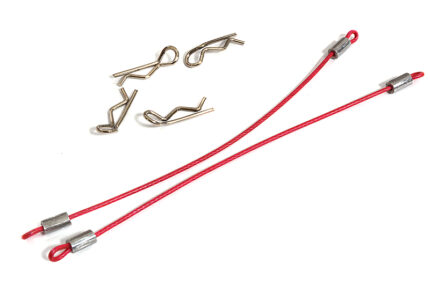 Secured Body Clip (4) with 120mm Retainer Link for 1/16 & 1/10 RC