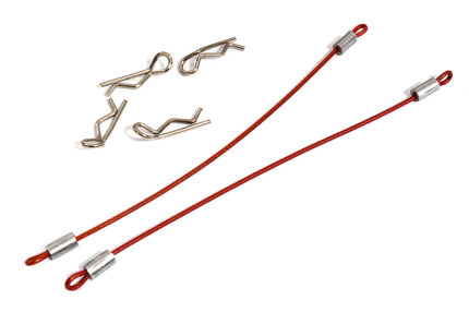 Secured Body Clip (4) with 120mm Retainer Link for 1/16 & 1/10 RC