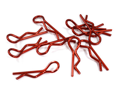 Color Bent-Up Body Clips (10) for 1/10 RC Cars & Trucks (LxW=25x7mm)