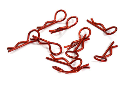 Color Bent-Up Body Clips (10) for 1/10 RC Cars & Trucks (LxW=23x9mm)