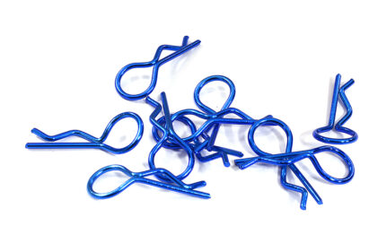 Color Bent-Up Body Clips (10) for 1/10 RC Cars & Trucks (LxW=24x9mm)