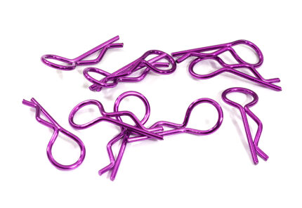 Color Bent-Up Body Clips (10) for 1/10 RC Cars & Trucks (LxW=24x9mm)
