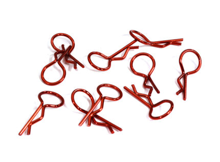 Color Bent-Up Body Clips (10) for 1/10 RC Cars & Trucks (LxW=24x11mm)