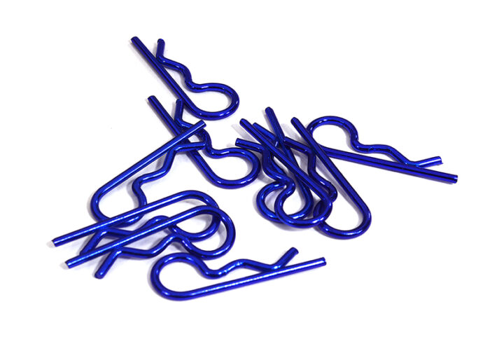 Color Bent-Up Body Clips (10) for 1/8 RC Cars & Trucks (LxW=27x10mm) - Image 1