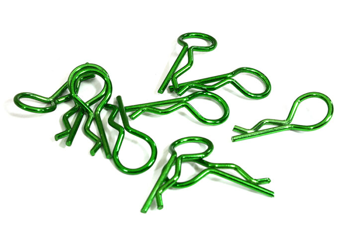 Color Bent-Up Body Clips (10) for 1/8 RC Cars & Trucks (LxW=25x11mm) - Image 1