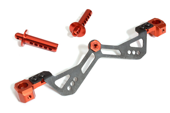 Billet Machined Front Body Mount Set for Team Associated DR10 Drag Race Car RTR - Image 1
