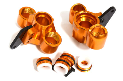 Orange Billet Machined Steering Knuckles for Arrma 1/8 Scale Kraton 6S BLX