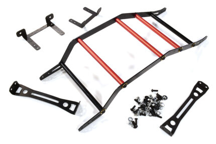 Red Metal Alloy Exo-Skeleton Body Roll Cage Kit for Arrma 1/8 Outcast 6S BLX