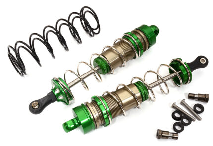 Green Alloy Machined HD Big Bore Shocks (2) 130mm for 1/8 Scale Off-Road