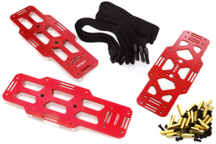 Red Billet Machined Battery Plates for Axial SCX6 Crawler