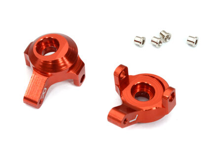 Red Billet Machined Alloy Steering Knuckles for Axial 1/24 SCX24 Rock Crawler