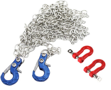 Realistic 1/10 Size Drag Chain & Tow Hooks w/Bow Shackle for 1/10 Scale Off-Road