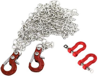 Realistic 1/10 Size Drag Chain & Tow Hooks w/Bow Shackle for 1/10 Scale Off-Road
