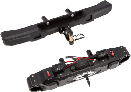 Realistic Alloy Front & Rear Bumper Set w/ Winch for Axial SCX6