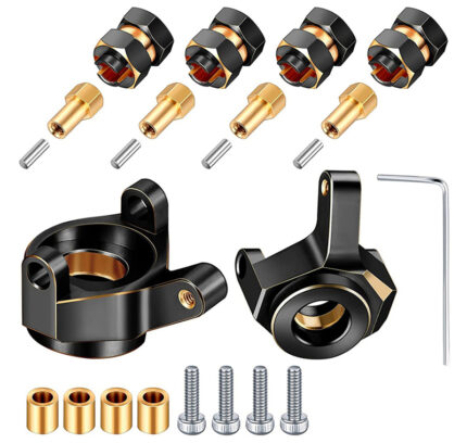 Brass Alloy 9g Each Steering Blocks +4mm Offset Wheel Adapter for Axial SCX24