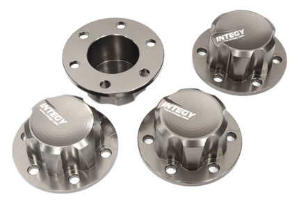 Billet Machined Grey Alloy Wheel Hub Caps for Axial SCX6 Crawler