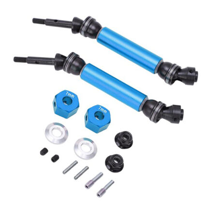 Blue Heavy-Duty Steel Rear Universal Drive Shaft (2) for Traxxas 1/10 Slash 2WD