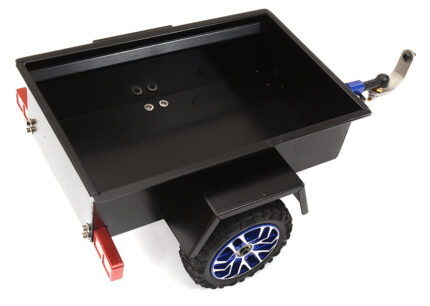 Realistic Black Metal Cargo Utility Box Trailer for 1/24 Scale RC 144x91x53mm