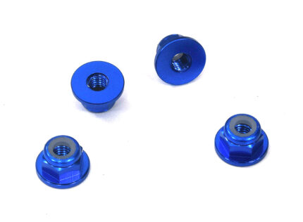 Color Alloy Metal M3 Size Hex Lock Nut Flanged 4pcs