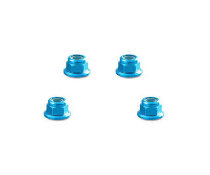 Color Alloy Metal M3 Size Hex Lock Nut Flanged 4pcs