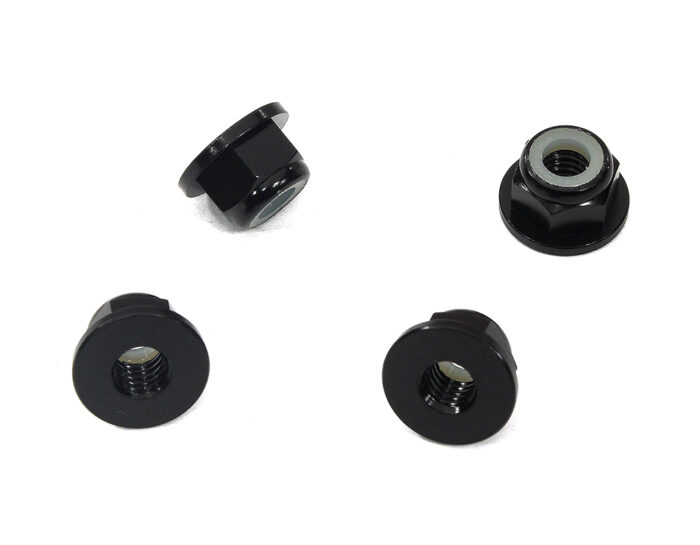 Color Alloy Metal M4 Size Hex Lock Nut Flanged 4pcs - Image 1
