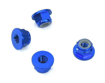 Color Alloy Metal M4 Size Hex Lock Nut Flanged 4pcs