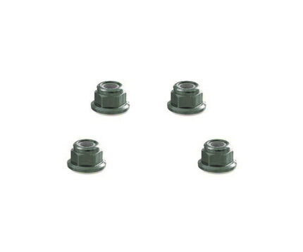 Color Alloy Metal M4 Size Hex Lock Nut Flanged 4pcs