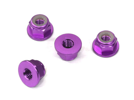 Color Alloy Metal M4 Size Hex Lock Nut Flanged 4pcs