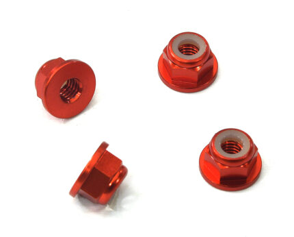Color Alloy Metal M4 Size Hex Lock Nut Flanged 4pcs