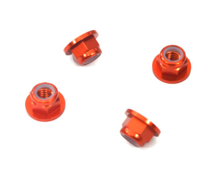 Color Alloy Metal M5 Size Hex Lock Nut Flanged 4pcs