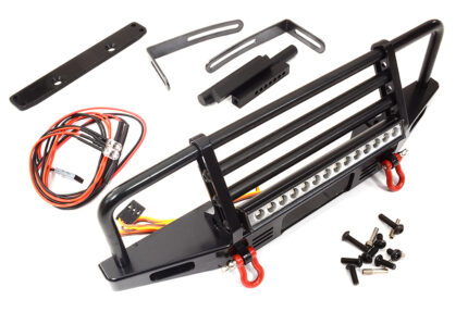 Realistic Front Metal Bumper w/ LED Light for 1/10 Crawler