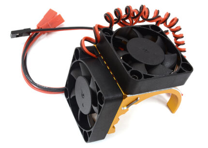 Gold Motor Heatsink 42mm Size with Cooling Fans for Most 1/8 & 1/7 Scale RC