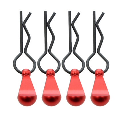 Bent-Up Color Body Clips (4) for 1/8, 1/7 & 1/5 RC Cars & Trucks (LxW=34x12mm)