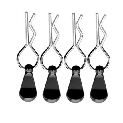 Bent-Up Color Body Clips (4) for 1/8, 1/7 & 1/5 RC Cars & Trucks (LxW=34x12mm)