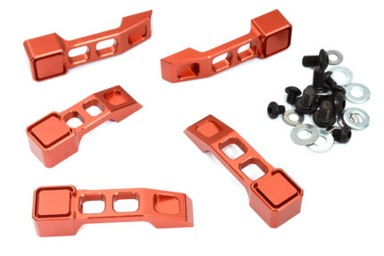 Billet Machined Realistic Red Handle Set (5) for Axial 1/6 SCX6 Jeep JLU