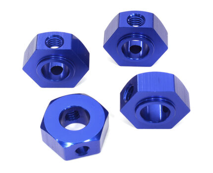 Billet Machined 17mm Hex Wheel Adapters for Axial 1/6 Scale SCX6, Blue