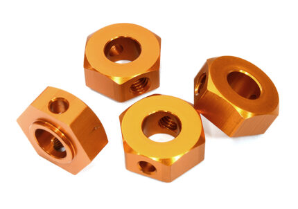 Billet Machined 17mm Hex Wheel Adapters for Axial 1/6 Scale SCX6, Orange