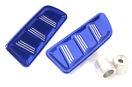 Blue Billet Machined Realistic Front Hood Vents for Axial 1/6 Scale JLU Wrangler