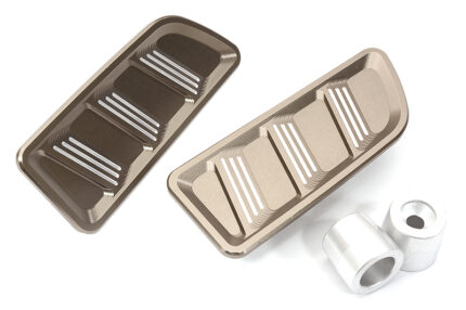 Grey Billet Machined Realistic Front Hood Vents for Axial 1/6 Scale JLU Wrangler