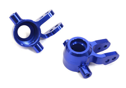 Blue Billet Machined Steering Knuckles Upgrade for Traxxas 1/10 Scale Hoss 4X4
