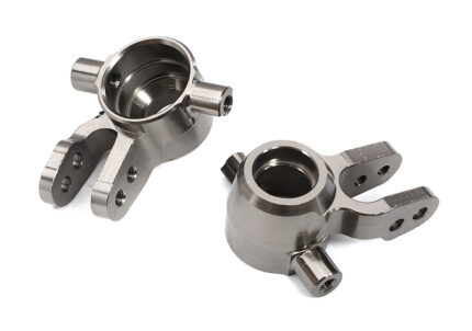 Grey Billet Machined Steering Knuckles Upgrade for Traxxas 1/10 Scale Hoss 4X4
