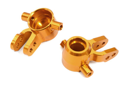 Orange Billet Machined Steering Knuckles Upgrade for Traxxas 1/10 Scale Hoss 4X4